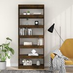 vidaXL Bibliothèque/Séparateur de pièce Chêne fumé Bois d'ingénierie
