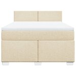 vidaXL Sommier à lattes de lit avec matelas Crème 140x190 cm Tissu