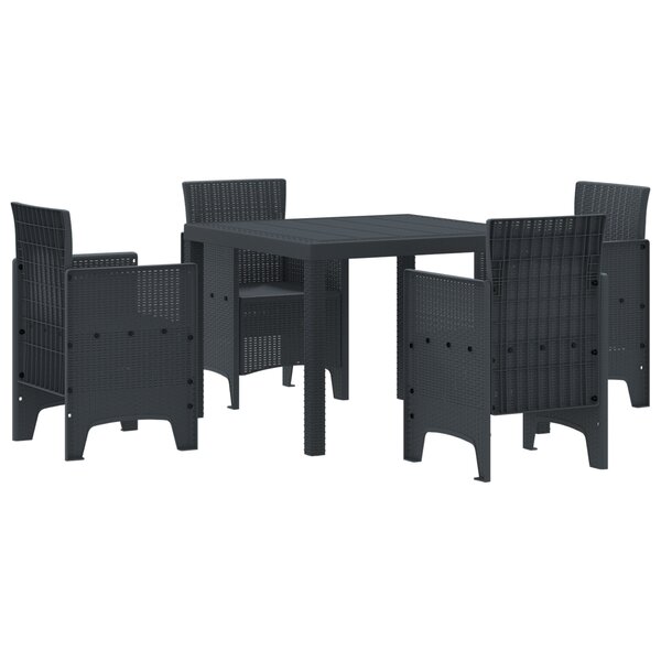 vidaXL Ensemble de salle à manger de jardin 5 Pièces Anthracite