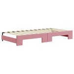 vidaXL Lit de jour avec gigogne et tiroirs sans matelas rose 90x200 cm