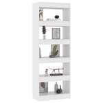 Vidaxl bibliothèque/séparateur de pièce blanc 60x30x166 cm aggloméré