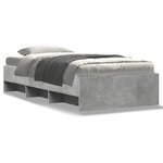 vidaXL Cadre de lit gris béton 90x200 cm bois d'ingénierie