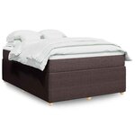vidaXL Sommier à lattes de lit avec matelas Marron foncé 140x190 cm