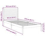 vidaXL Cadre de lit extra long sans matelas 90x210 cm bois massif
