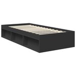 vidaXL Cadre de lit avec tête de lit Noir 90 x 190 cm Pin massif