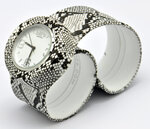 Montre classic bracelet python et cadran blanc