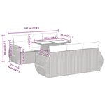 vidaXL Salon de jardin avec coussins 7 Pièces gris résine tressée acacia