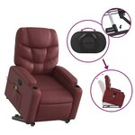 vidaXL Fauteuil inclinable de massage Rouge bordeaux Similicuir
