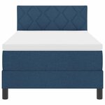 vidaXL Lit à ressorts avec matelas Bleu 90 x 190 cm tissu