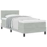 Lit Box Spring vidaXL avec Matelas Gris clair Simple Velours