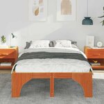 vidaXL Cadre de lit surélevé avec stockage Marron Bois massif en pin