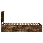 vidaXL Cadre de lit avec tiroir Chêne fumé 90 x 190 cm Bois Ingénierie