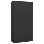 Armoire de bureau avec 3 étagères réglables et casier design moderne 90 x 40 x 180 cm en acier anthracite 02_0046914