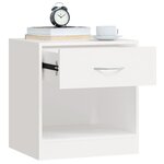 vidaXL Table de chevet 2 Pièces avec tiroir Blanc