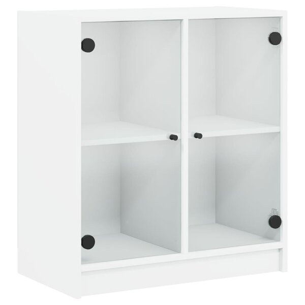 vidaXL Armoire latérale avec portes en verre blanc 68x37x75 5 cm
