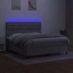 vidaXL Sommier à lattes de lit et matelas et LED Gris clair 180x200 cm