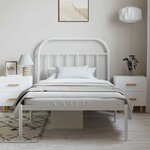 vidaXL Cadre de lit métal sans matelas et tête de lit blanc 100x200 cm