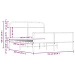 vidaXL Cadre de lit en métal sans matelas chêne sonoma 150x200 cm