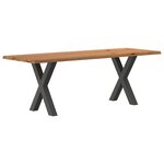 vidaXL Table à manger et bord naturel bois massif chêne rectangulaire