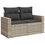 vidaXL Salon de jardin avec coussins 10 Pièces gris clair résine tressée