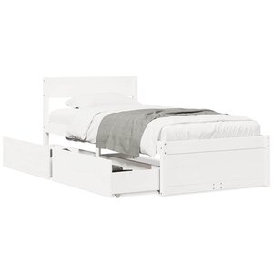 vidaXL Cadre de lit sans matelas blanc 100x200 cm bois de pin massif