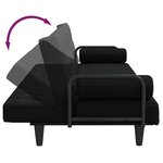 vidaXL Canapé-lit avec accoudoirs noir tissu