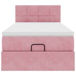 vidaXL Cadre de lit ottoman avec matelas rose 80x200 cm velours