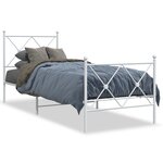 vidaXL Cadre de lit métal sans matelas avec pied de lit blanc 80x200cm