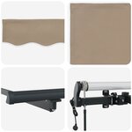vidaXL Auvent Rétractable Beige 450 × 350 cm Tissu et Aluminium
