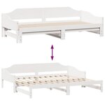 vidaXL Lit de jour et lit gigogne sans matelas 90x200 cm bois massif