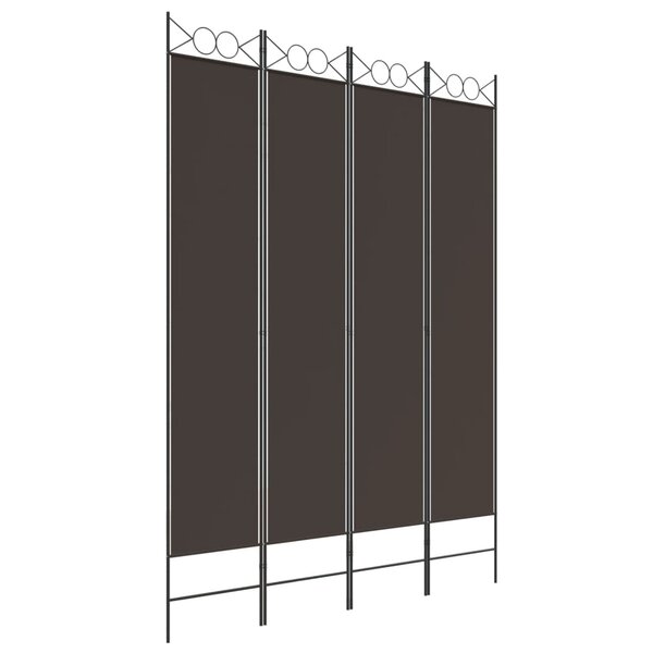 vidaXL Cloison de séparation 4 panneaux Marron 160x220 cm Tissu