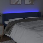 vidaXL Tête de lit à LED Bleu 183x16x78/88 cm Tissu