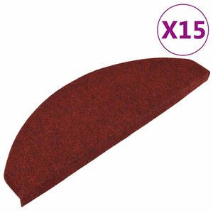 vidaXL Tapis d'escalier autocollants 15 Pièces 65x22 5x3 5 cm Rouge