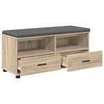vidaXL Banc d'entrée avec coussin Chêne Sonoma 100 x 38 x 46 cm