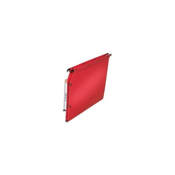 Dossier suspendu plastique pression l'oblique az fond 1 5 cm pour armoire - rouge - lot de 10