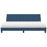 vidaXL Lit avec matelas bleu 200x200 cm tissu