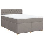 vidaXL Sommier à lattes de lit avec matelas Taupe 140x190 cm Tissu