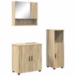 vidaXL Ensemble de mobilier de salle de bain 3 Pièces Chêne Sonoma