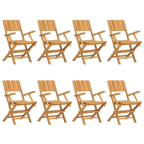 vidaXL Chaises de jardin pliantes lot de 8 55x61x90cm bois massif teck