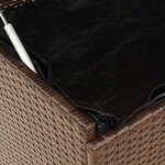 vidaXL Boîte de rangement de jardin et roues marron résine tressée
