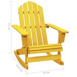 vidaXL Chaise à bascule de jardin Adirondack bois de sapin jaune