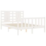 vidaXL Cadre de lit avec tête de lit blanc 120x200 cm bois massif