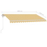 vidaXL Auvent automatique capteur de vent/LED 400x350cm Jaune et blanc