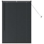 vidaXL Store de Fenêtre avec des rideaux Noir Aluminium