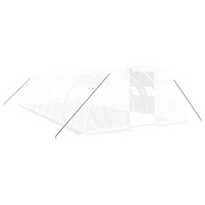 vidaXL Serre avec cadre en acier blanc 40 m² 10x4x2 m