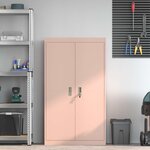 vidaXL Armoire de rangement 2 Pièces Rose 80 x 40 x 140 cm Acier