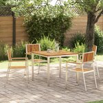 Ensemble de Salle à Manger de Jardin 5 Pièces en Bois d'Acacia Massif