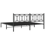 vidaXL Cadre de lit métal sans matelas avec tête de lit noir 200x200cm