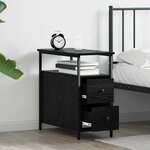 vidaXL Cabinet de chevet avec tiroir 2 Pièces Chêne noir 30 x 60 x 60 cm