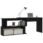 vidaXL Bureau d'angle Noir 200x50x76 cm Bois d’ingénierie
